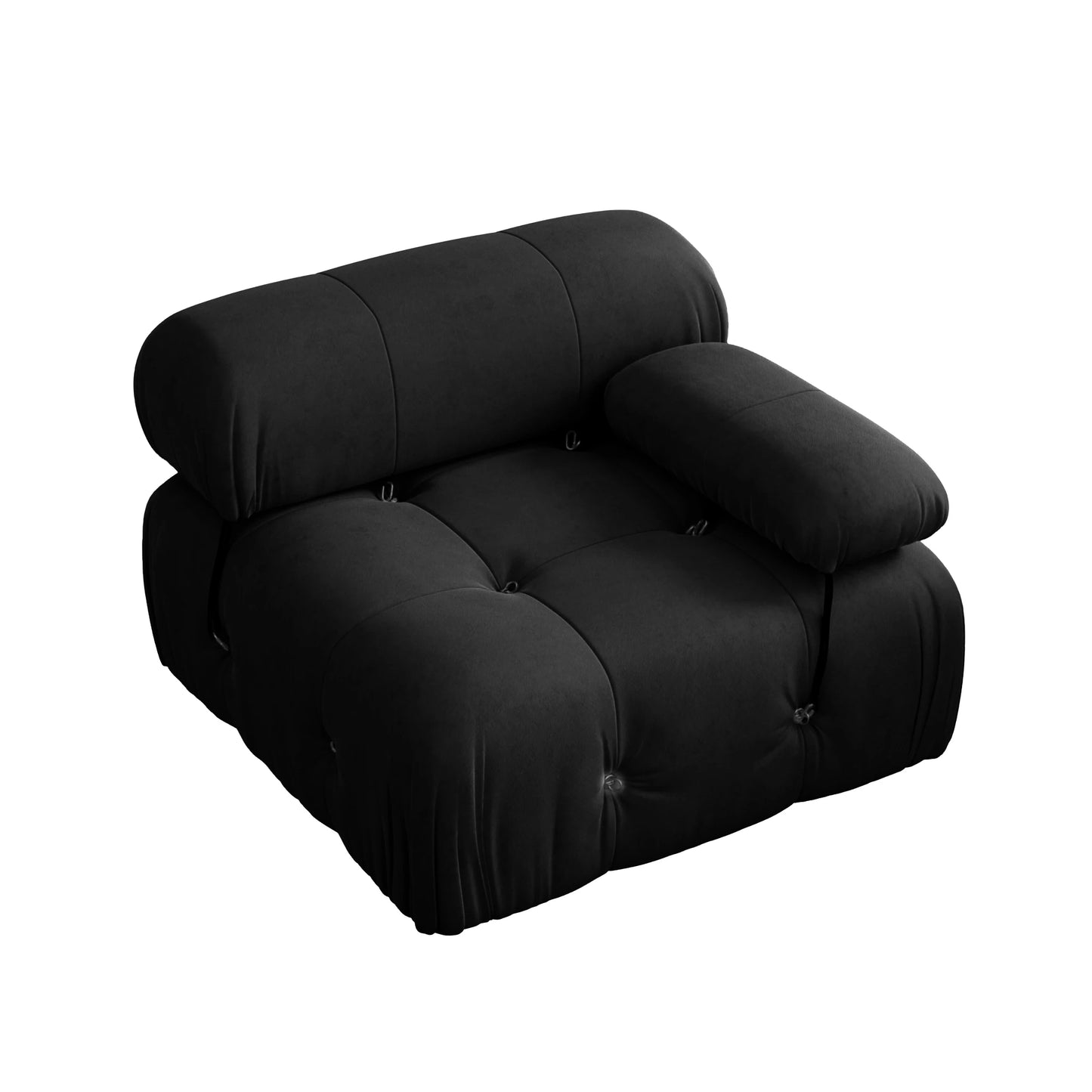 Minimalist Sectional Sofa for Living Room Black Velvet Fabric Modular Couches with Ottomans Comfortable Lounge Couch Sofas Sets