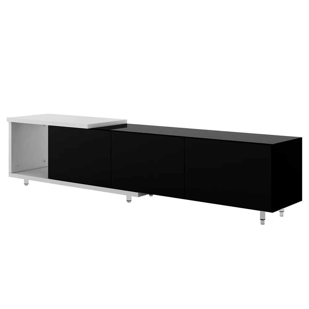 70.1''-100'' Modern Stylish  TV Stand  TV Cabinet for 80+inch TV, White+Black Tv Stand Living Room Furniture  Tv Stand