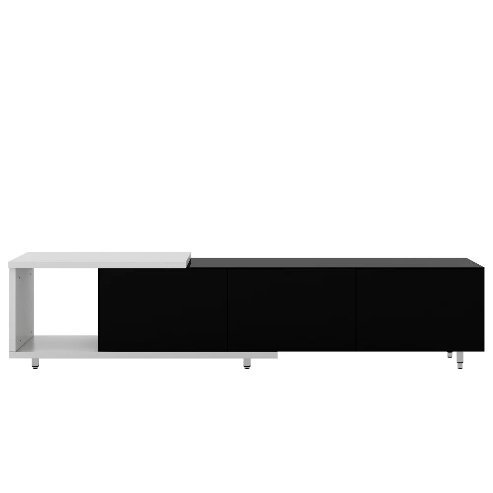 70.1''-100'' Modern Stylish  TV Stand  TV Cabinet for 80+inch TV, White+Black Tv Stand Living Room Furniture  Tv Stand